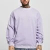 URBAN CLASSICS Pigment Dyed Crew Neck - Sweater - Lavender