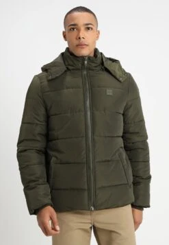 URBAN CLASSICS Hooded Puffer Jacket - Winterjas - Olive