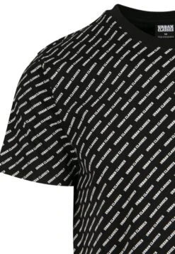 URBAN CLASSICS Allover Logo Tee - T-Shirt Print - Black -Urban Classics 75b0d1a8258445dca9b2cf499f8ad3ac