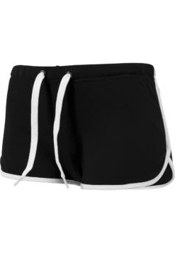 URBAN CLASSICS Ladies French Terry Hotpants - Shorts - Black/White -Urban Classics 75ca0f91a51242e294c8e9732676317d