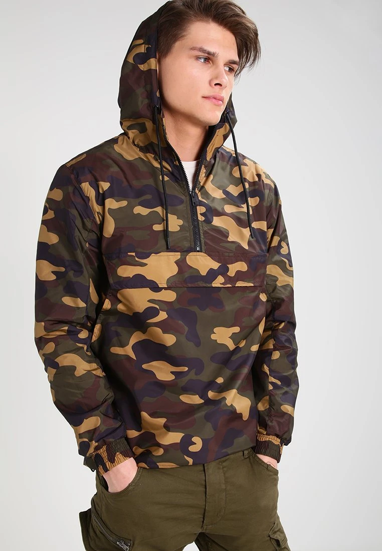 URBAN CLASSICS Camo Pull Over Windbreaker - Windjack - Wood 3 URBAN CLASSICS Camo Pull Over Windbreaker - Windjack - Wood