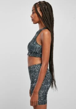 URBAN CLASSICS Tie Dye - Bustier - Black White -Urban Classics 79a567cb4d8644f38ef13babd58323c1