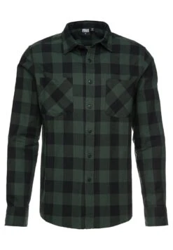 URBAN CLASSICS Checked - Overhemd - Black/Forest -Urban Classics 7ac154585e344ee6959b204b12a0c398