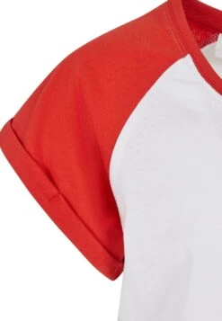URBAN CLASSICS Contrast Raglan- T-Shirt Print - White Hugered -Urban Classics 80d5050fca1e4686b9019a3b37f821f4