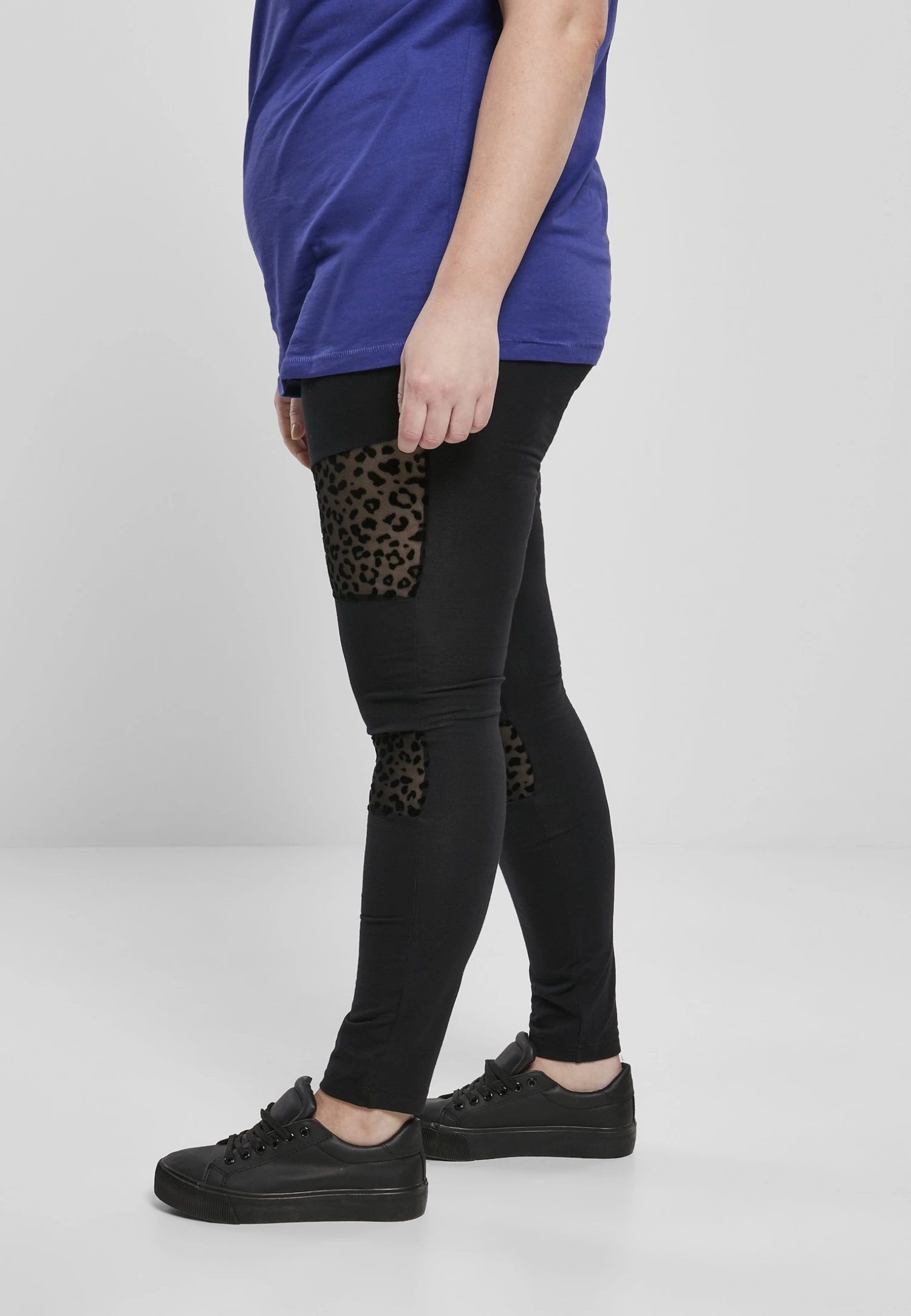 URBAN CLASSICS Flock Lace Inset - Legging - Black 10 URBAN CLASSICS Flock Lace Inset - Legging - Black - Afbeelding 8