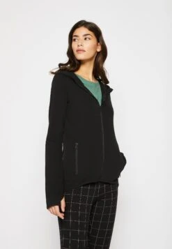 URBAN CLASSICS Ladies Athletic Interlock Zip Hoody - Sweater Met Rits - Black -Urban Classics 81af807808e94ca3bbf8ade9c98528cb