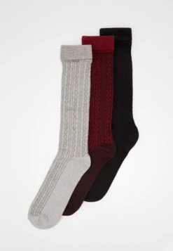 URBAN CLASSICS Cosy Socks 3 Pack - Sokken - Black/Grey/Burgundy