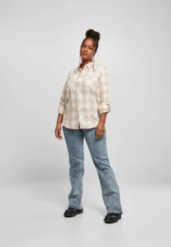 URBAN CLASSICS Overhemdblouse - Whitesand Lighttaupe -Urban Classics 87918a1a01da47e0bdb245d85a7e4947