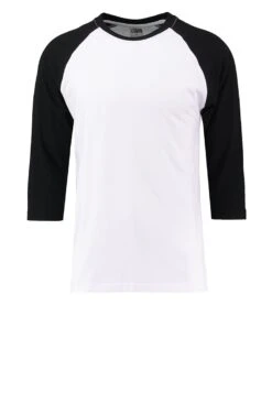 URBAN CLASSICS Contrast 3/4 Sleeve Raglan Tee - Longsleeve - White/Black -Urban Classics 87cdc21996a34800b314c023729bd1ae