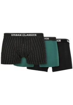 URBAN CLASSICS Organic3-Pack - Onderbroeken - Pinstripe Aop/Black/Treegreen