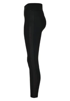 URBAN CLASSICS Ladies Highwaist Shiny Stripe Leggings - Legging - Black/Black -Urban Classics 88d1ca2926f640f6b61771801604a5a0
