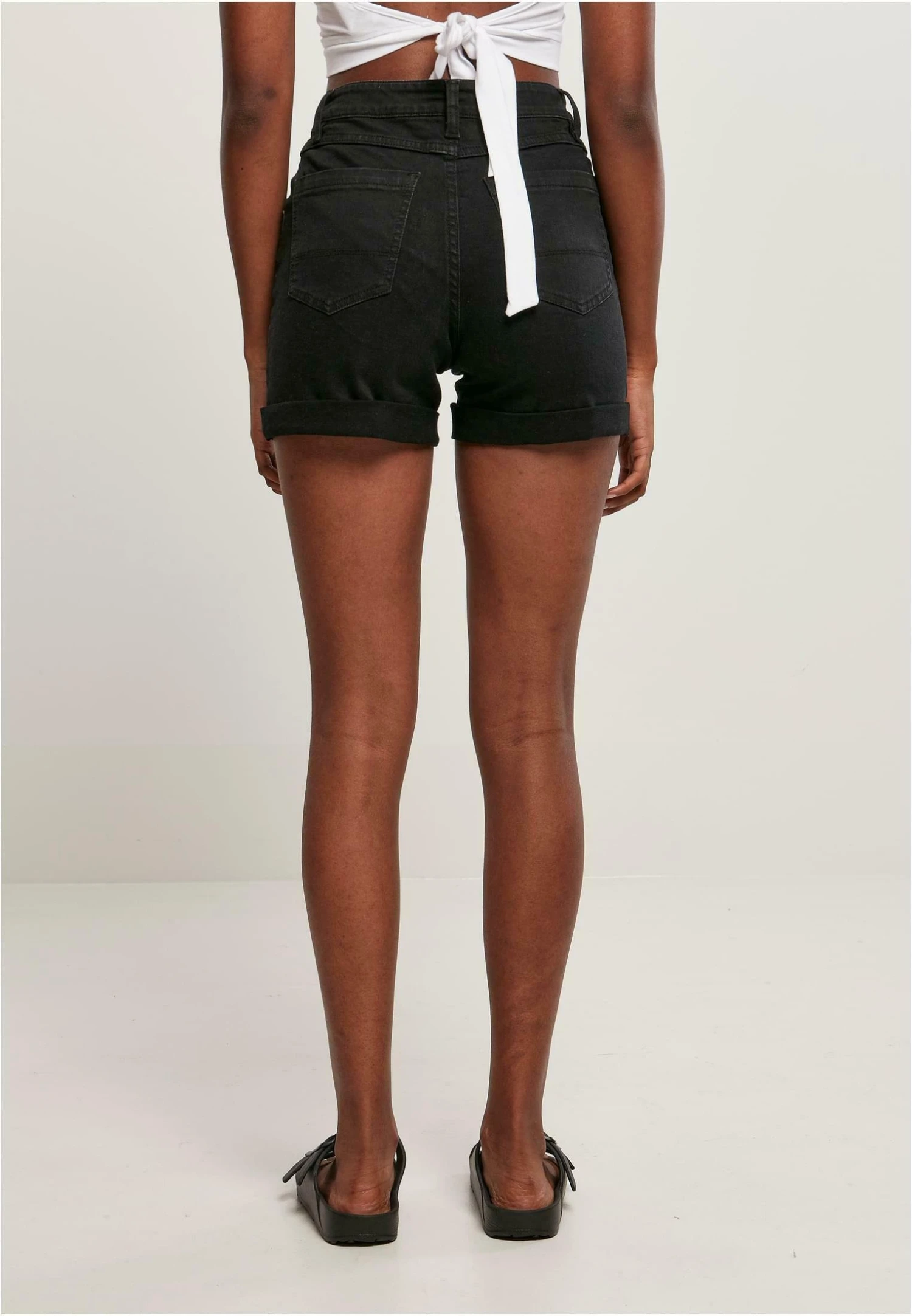 URBAN CLASSICS Ladies Organic Stretch Denim 5 Pocket Shorts - Jeansshort - Black 6 URBAN CLASSICS Ladies Organic Stretch Denim 5 Pocket Shorts - Jeansshort - Black - Afbeelding 4