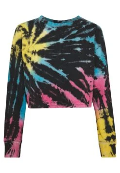 URBAN CLASSICS Ladies Tie Dye Cropped Crewneck - Sweater - Black -Urban Classics 8c1d1bc42edd474b907dbd187f8a2024