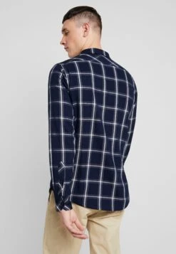URBAN CLASSICS Basic Check - Overhemd - Navy/White -Urban Classics 8cddaabf1e89474297dca47a08554254