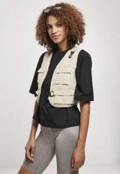 URBAN CLASSICS Ladies Short Tactical Vest - Bodywarmer - Concrete -Urban Classics 93872ccb5ed84b81b18bed6d385e2045