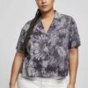 URBAN CLASSICS Ladies Viscose Tie Dye Resort Shirt - Overhemdblouse - Dark -Urban Classics 94c113c3835f49d09c74f9a52e14bb7d
