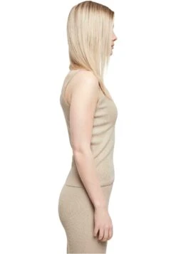 URBAN CLASSICS Ladies Rib Knit Top - Top - Lighttaupe -Urban Classics 94d8b7a8a2534f97aa6da81aa913d2a9