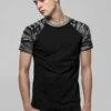URBAN CLASSICS Raglan Contrast- T-Shirt Print - Black/ Grey -Urban Classics 968f2219c2ac4721822659cbeb0ba980