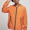 URBAN CLASSICS Full Zip Nylon Crepe Jacket - Windjack - Orange -Urban Classics 989aa501994a4b689a8580508e3b51b3