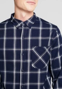 URBAN CLASSICS Basic Check - Overhemd - Navy/White -Urban Classics 99a86a5831174674823ef6bac823c2ea