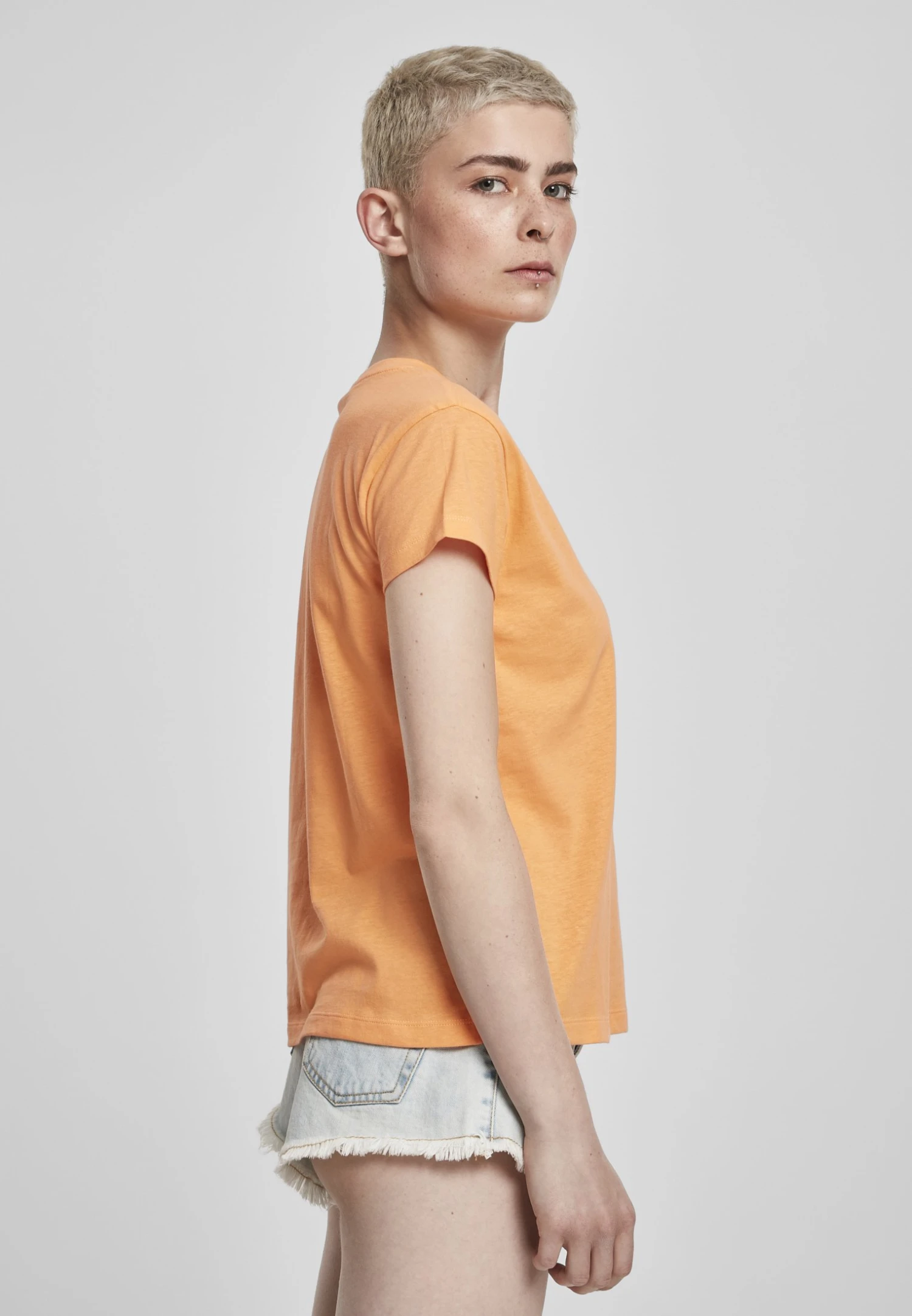 URBAN CLASSICS Ladies Basic Box Tee - T-Shirt Basic - Papaya 7 URBAN CLASSICS Ladies Basic Box Tee - T-Shirt Basic - Papaya - Afbeelding 5