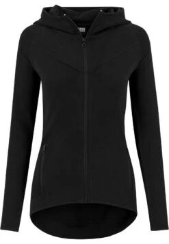 URBAN CLASSICS Ladies Athletic Interlock Zip Hoody - Sweater Met Rits - Black -Urban Classics 9d6e414a913d4cdebdd185cf48a87da8