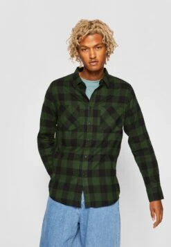 URBAN CLASSICS Checked - Overhemd - Black/Forest