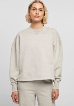 URBAN CLASSICS Heavy Terry Garment Dye Crewneck - Sweater - Warmgrey