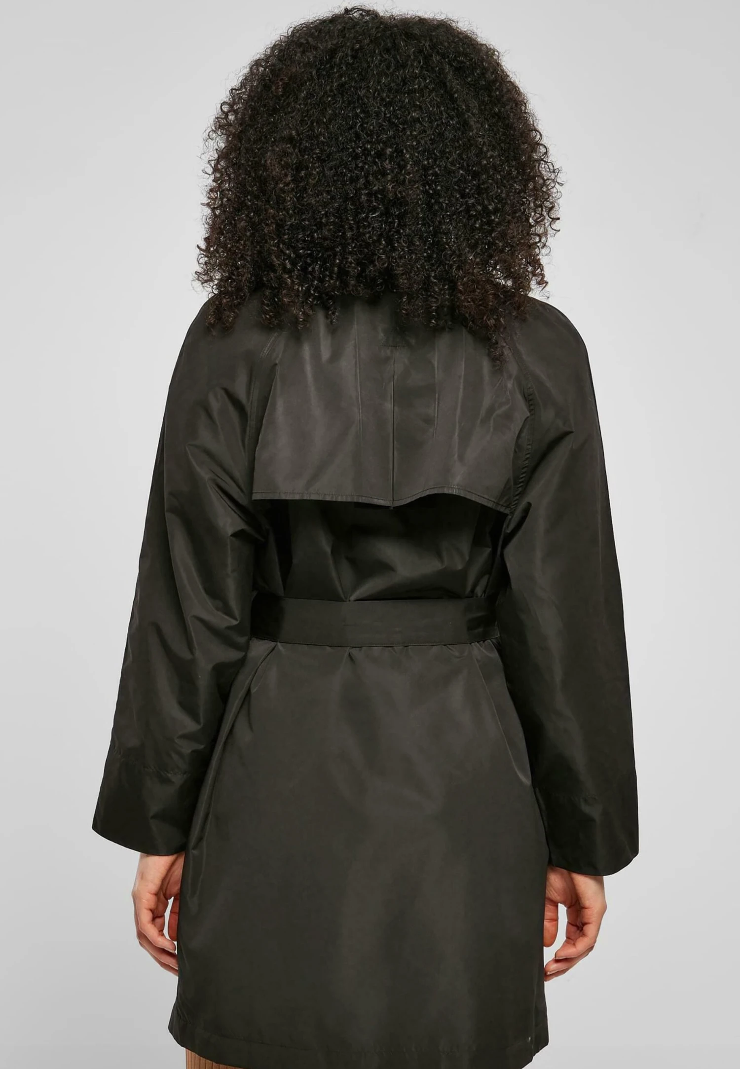 URBAN CLASSICS Crinkle Minimal - Trenchcoat - Black 5 URBAN CLASSICS Crinkle Minimal - Trenchcoat - Black - Afbeelding 3