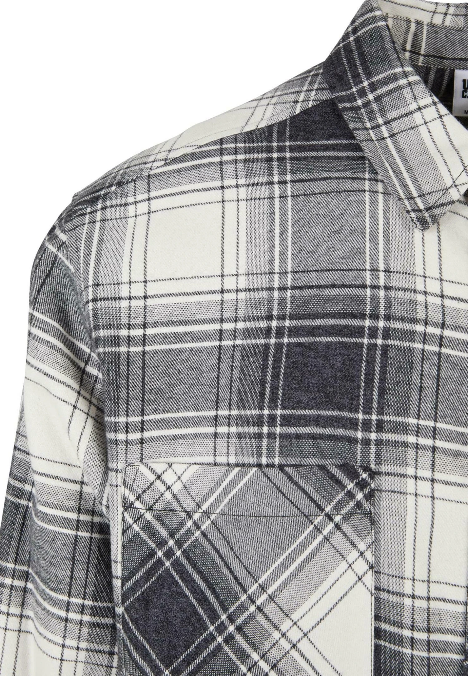 URBAN CLASSICS Mock Check - Overhemd - Whitesand Black 9 URBAN CLASSICS Mock Check - Overhemd - Whitesand Black - Afbeelding 7