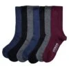 URBAN CLASSICS 7 Pack - Sokken - Black/Charcoal/Cherry/Darkblue