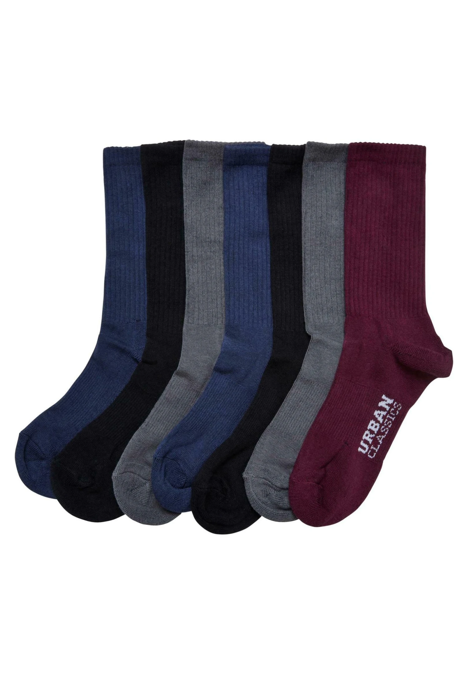 URBAN CLASSICS 7 Pack - Sokken - Black/Charcoal/Cherry/Darkblue 3 URBAN CLASSICS 7 Pack - Sokken - Black/Charcoal/Cherry/Darkblue