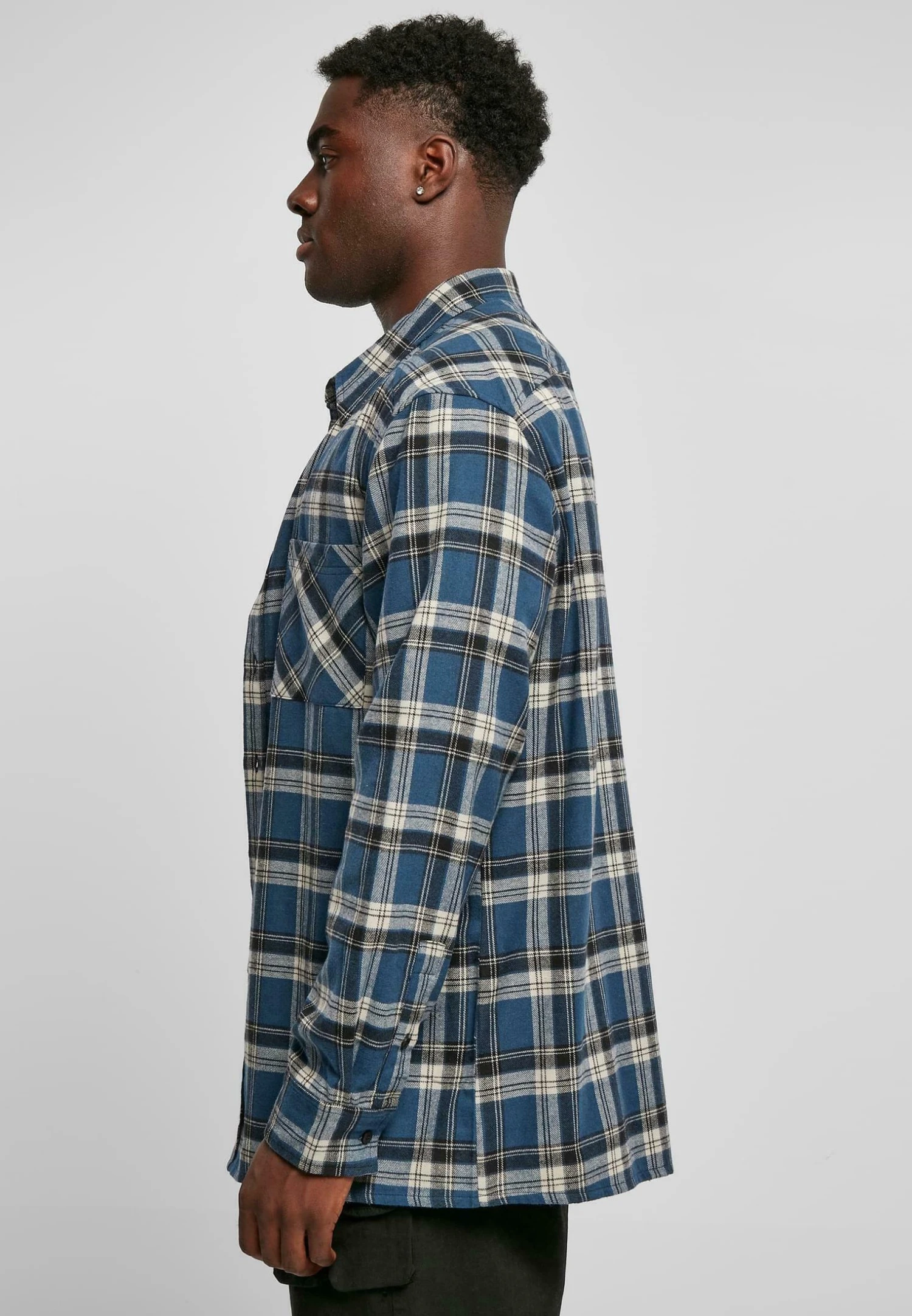 URBAN CLASSICS Herren - Overhemd - Darkblue Whitesand 7 URBAN CLASSICS Herren - Overhemd - Darkblue Whitesand - Afbeelding 5