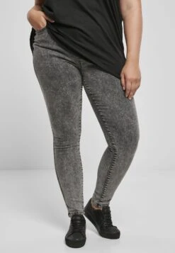 URBAN CLASSICS Jeans Skinny Fit - Black Heavy Acid Washed