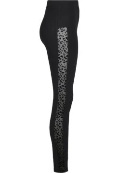 URBAN CLASSICS Flock Lace Stripe - Legging - Black -Urban Classics a6a1ae0afb19497e92323a9d0e26477f