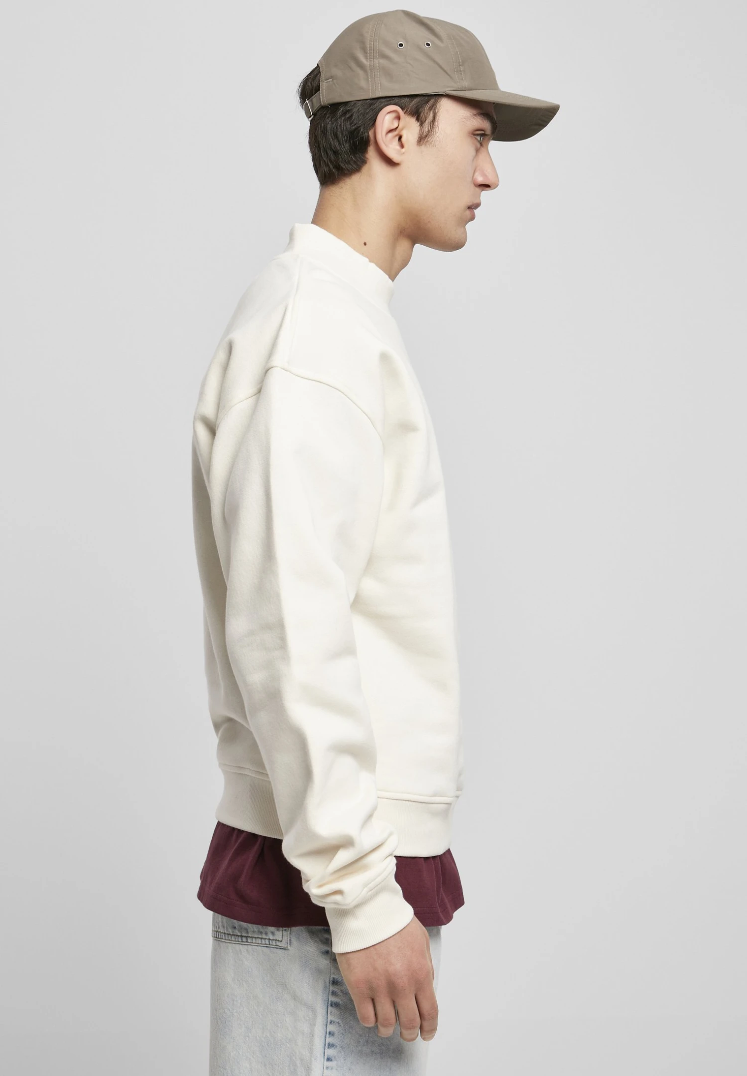 URBAN CLASSICS Mock - Sweater - Whitesand 6 URBAN CLASSICS Mock - Sweater - Whitesand - Afbeelding 4