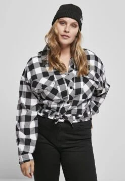 URBAN CLASSICS Overhemdblouse - Black/White