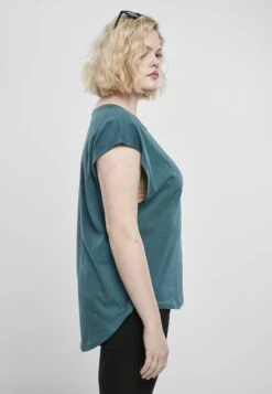 URBAN CLASSICS Ladies Basic Shaped Tee - T-Shirt Basic - Teal -Urban Classics ab9c4b13ca92464ea7d8d80f6ad4bd51