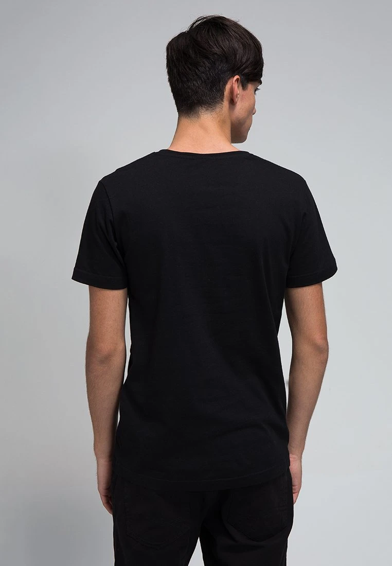 URBAN CLASSICS Leather Imitation Pocket - T-Shirt Basic - Black/Black 4 URBAN CLASSICS Leather Imitation Pocket - T-Shirt Basic - Black/Black - Afbeelding 2