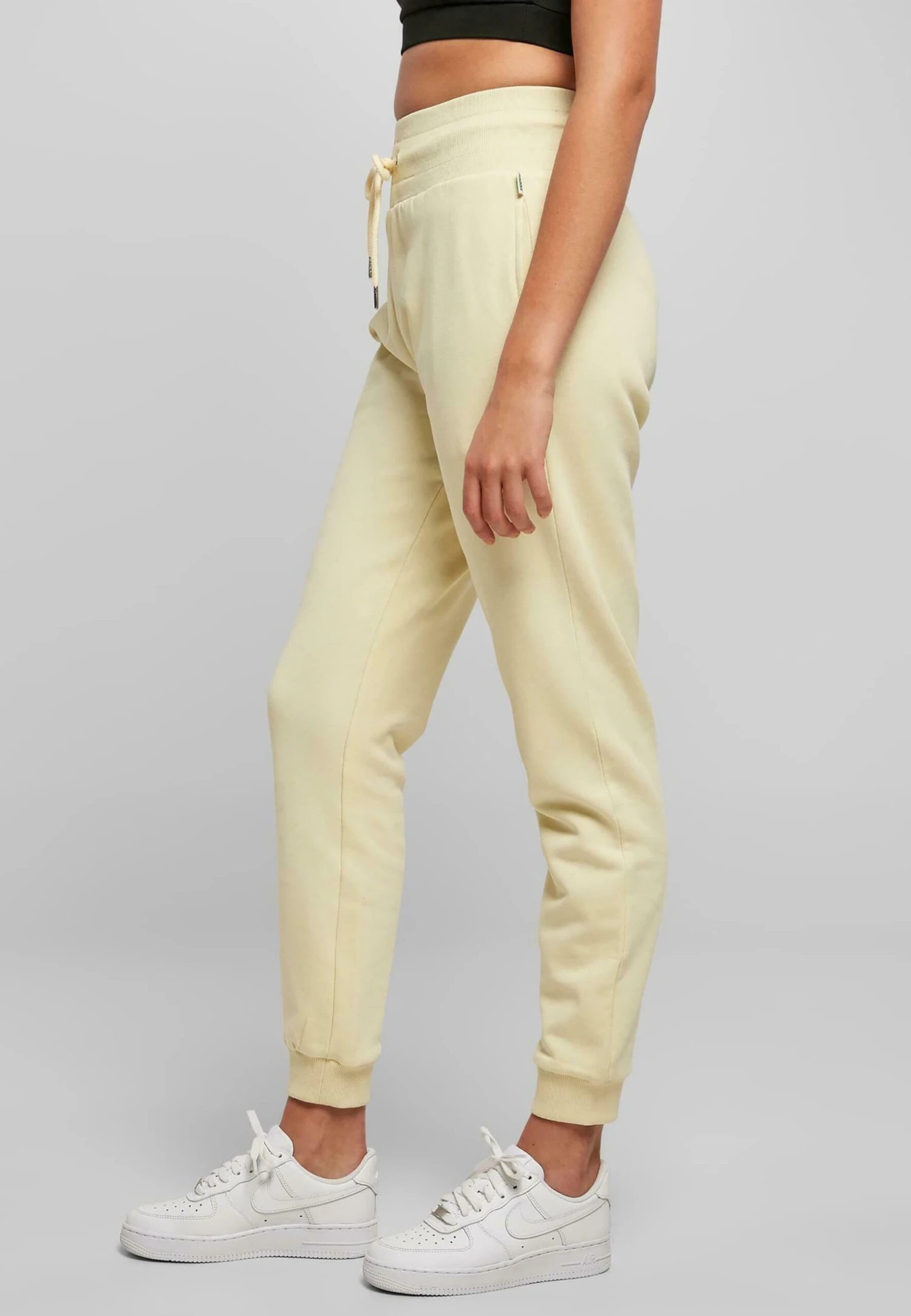 URBAN CLASSICS Ladies Organic High Waist Sweat Pants - Trainingsbroek - Softyellow 7 URBAN CLASSICS Ladies Organic High Waist Sweat Pants - Trainingsbroek - Softyellow - Afbeelding 5