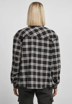 URBAN CLASSICS Oversized- Overhemdblouse - Black White -Urban Classics b36f5abc7a8a4b5e88ecb220371321cb