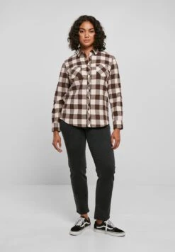 URBAN CLASSICS Overhemdblouse - Pink Brown -Urban Classics b4621eddf02f4ff7be202ff8f761755f