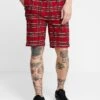 URBAN CLASSICS Checker- Shorts - Red/Black