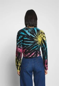 URBAN CLASSICS Ladies Tie Dye Cropped Crewneck - Sweater - Black -Urban Classics b6ec6aec4df246d7b518819894714be6