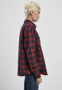 URBAN CLASSICS Oversized- Overhemdblouse - Midnightnavy/Red -Urban Classics b7b946a13e414414bf4b314809bb621b