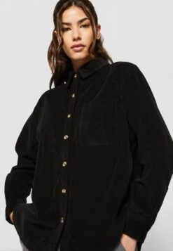 URBAN CLASSICS Ladies Corduroy Oversized Shirt - Overhemdblouse - Black -Urban Classics b7e23bbe7ecb4f62adb0f267a75d5e66
