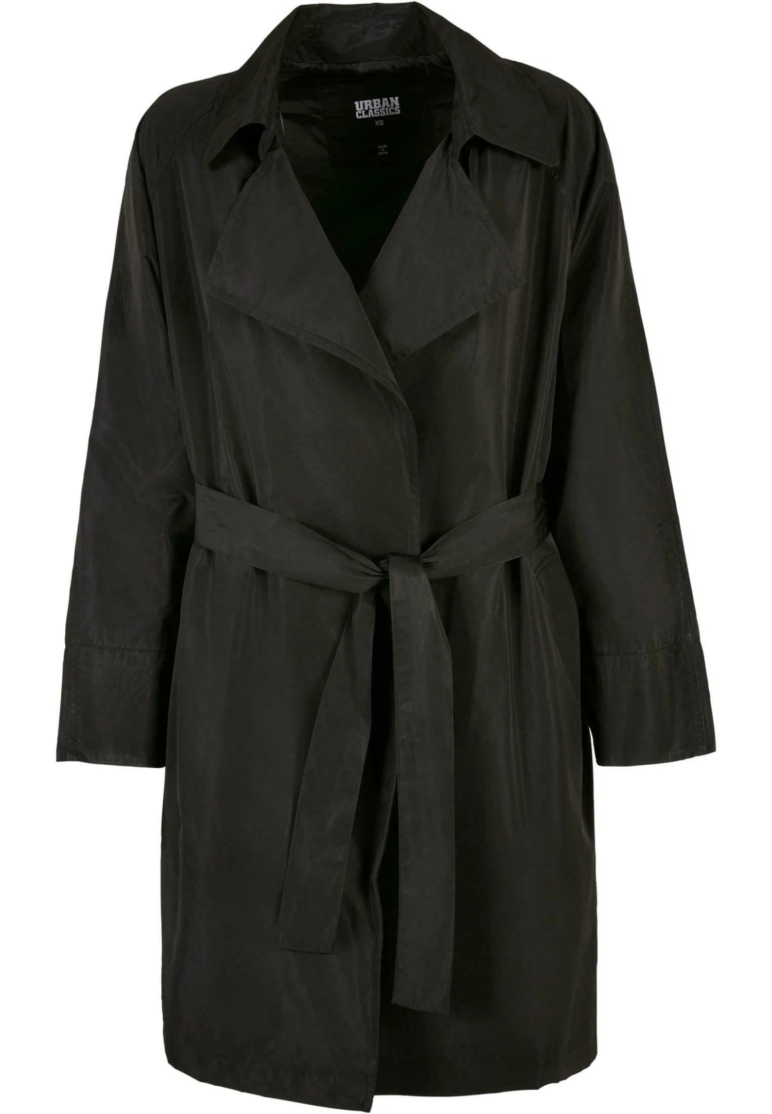 URBAN CLASSICS Crinkle Minimal - Trenchcoat - Black 7 URBAN CLASSICS Crinkle Minimal - Trenchcoat - Black - Afbeelding 5