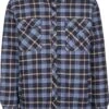 URBAN CLASSICS Plaid Quilted - Jas - Lightblue/Darkblue