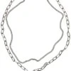 URBAN CLASSICS Heart Icon Layering- Ketting - Silver-Coloured