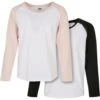 URBAN CLASSICS Kinder- Longsleeve - White Pink+White Black -Urban Classics bcac9138ec494ad79fe251df4751a02b